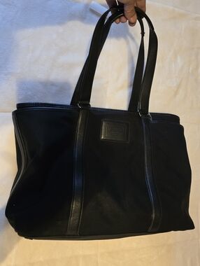 Coach Black Canvas & Leather Tote